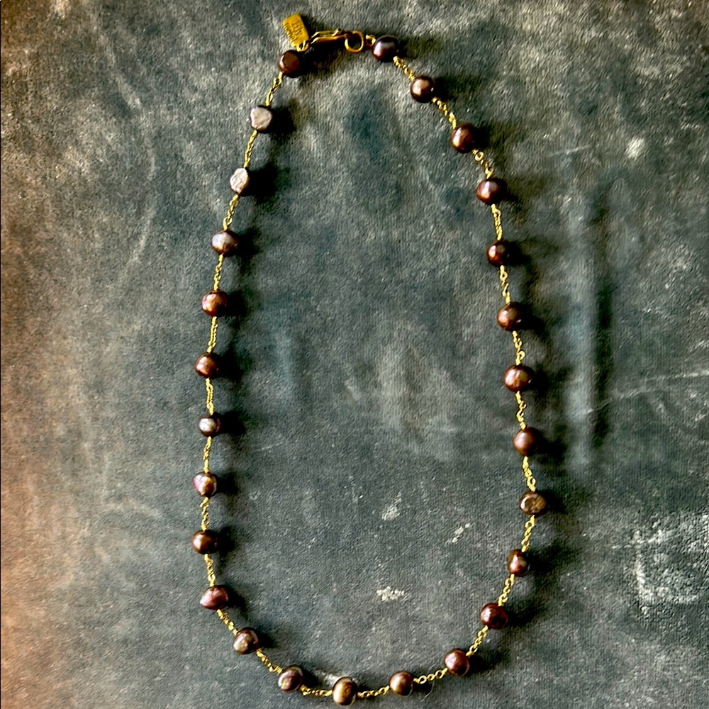 Elegant Brown Pearl Necklace